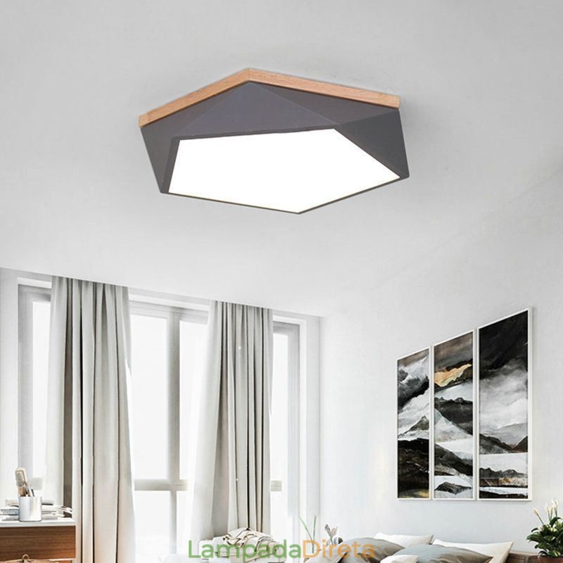Luminária de teto moderna com design em formato de diamante, luminária de teto embutida regulável