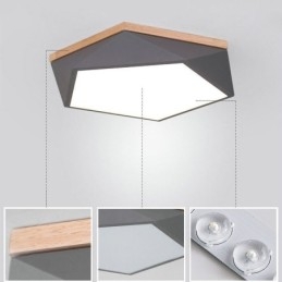 Luminária de teto moderna com design em formato de diamante, luminária de teto embutida regulável