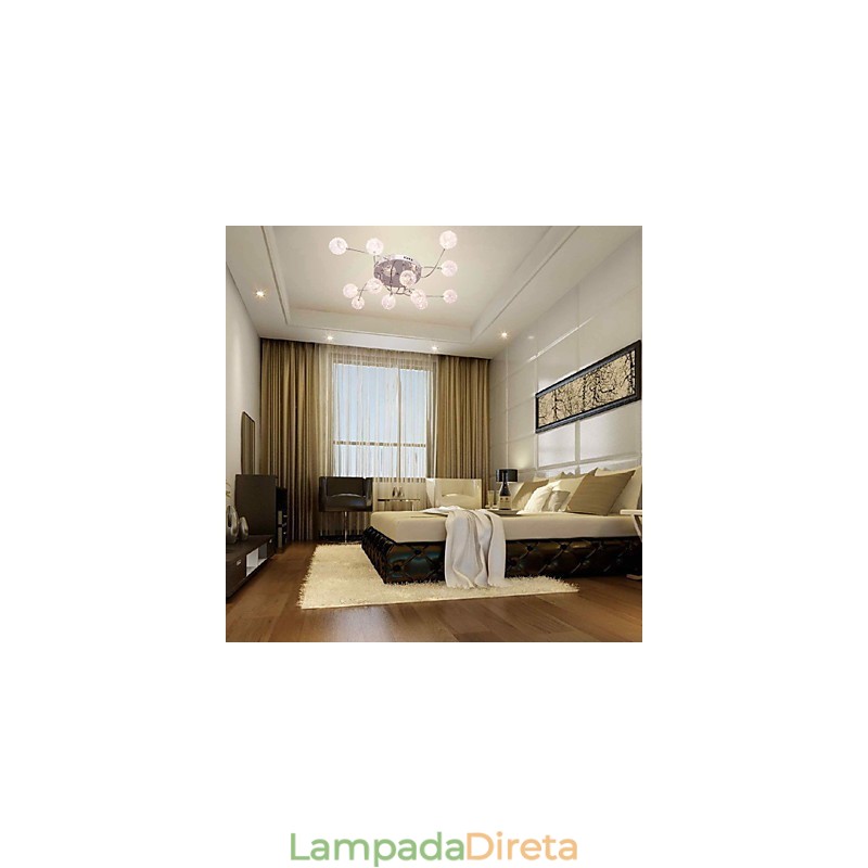 Luminária embutida de ferro G4 12 luzes com cúpulas de alumínio