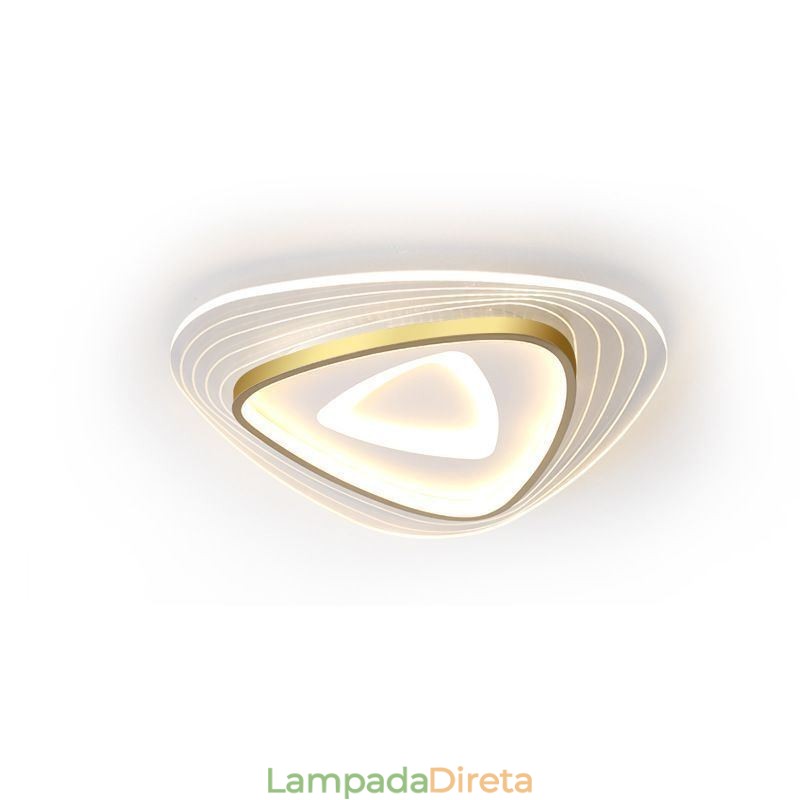 Luminária de teto triangular embutida