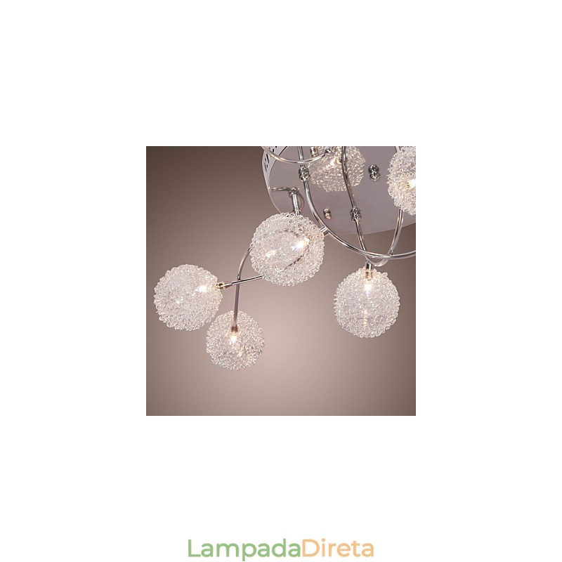 Luminária embutida de ferro G4 12 luzes com cúpulas de alumínio