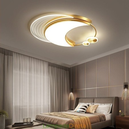 Luminária de teto regulável, luminárias de montagem embutida modernas com formato de lua 36W Luminária de teto regulável, luminárias de montagem embutida modernas com formato de lua 36W