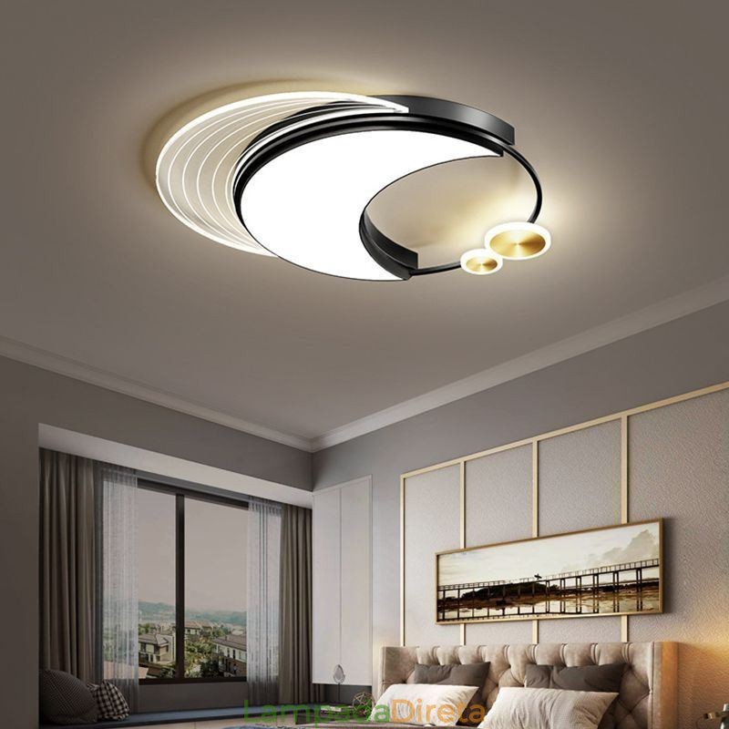 Luminária de teto regulável, luminárias de montagem embutida modernas com formato de lua 36W