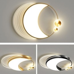Luminária de teto regulável, luminárias de montagem embutida modernas com formato de lua 36W