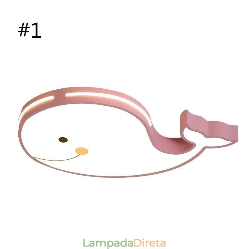 Luminária de teto regulável com padrão de golfinho Luminária de teto criativa para crianças