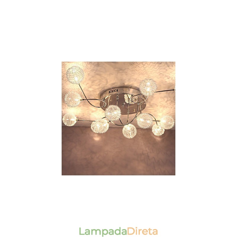 Luminária embutida de ferro G4 12 luzes com cúpulas de alumínio