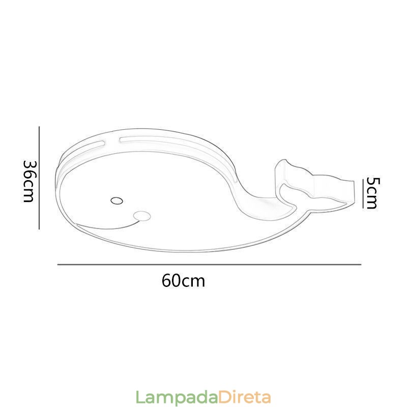Luminária de teto regulável com padrão de golfinho Luminária de teto criativa para crianças
