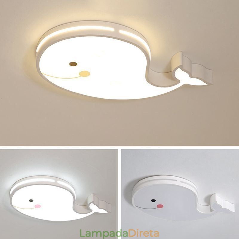 Luminária de teto regulável com padrão de golfinho Luminária de teto criativa para crianças
