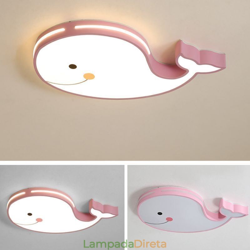 Luminária de teto regulável com padrão de golfinho Luminária de teto criativa para crianças