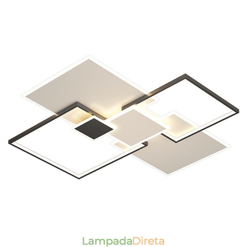 Luminária de teto quadrada embutida