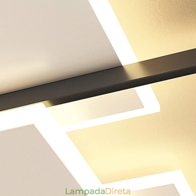 Luminária de teto quadrada embutida