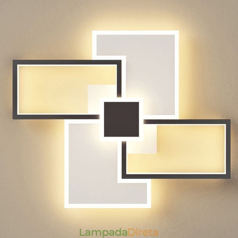 Luminária de teto quadrada embutida