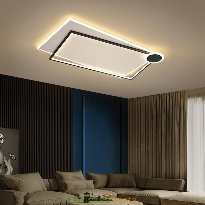 Luminária de teto minimalista embutida