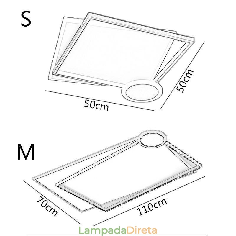 Luminária de teto minimalista embutida
