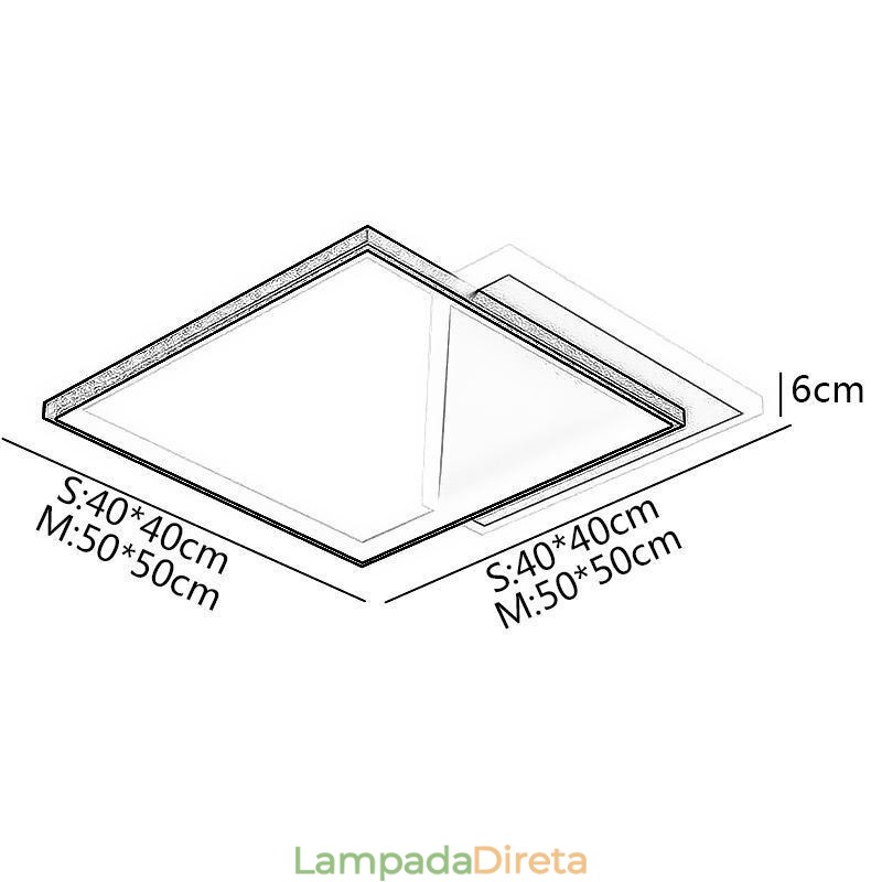Luminária de teto moderna embutida