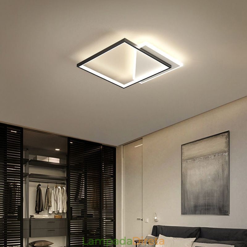Luminária de teto moderna embutida