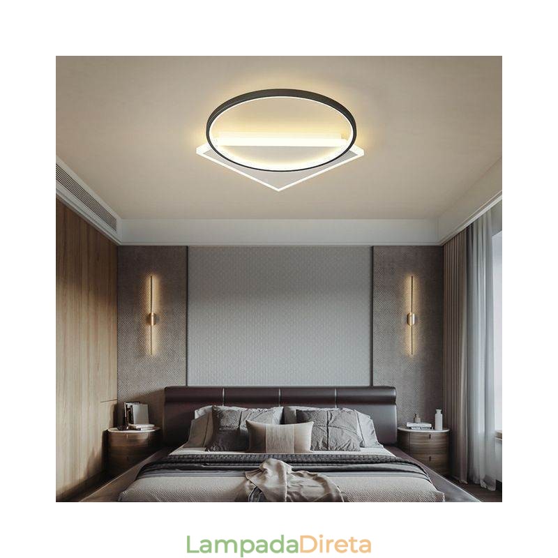Luminária de teto moderna embutida