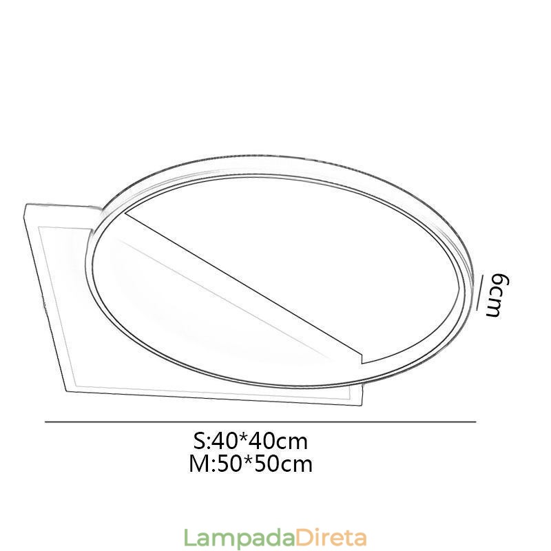 Luminária de teto moderna embutida