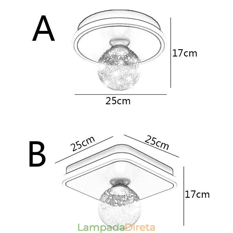Luminária de teto embutida para decoração de casa