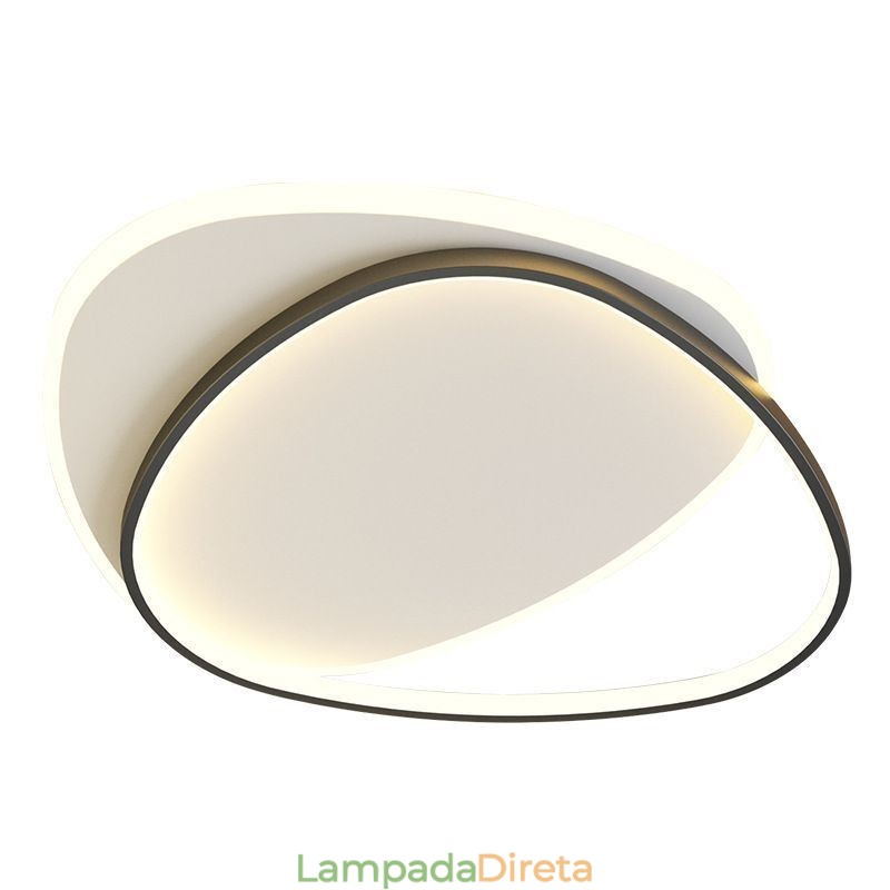 Luminária de teto triangular dupla embutida
