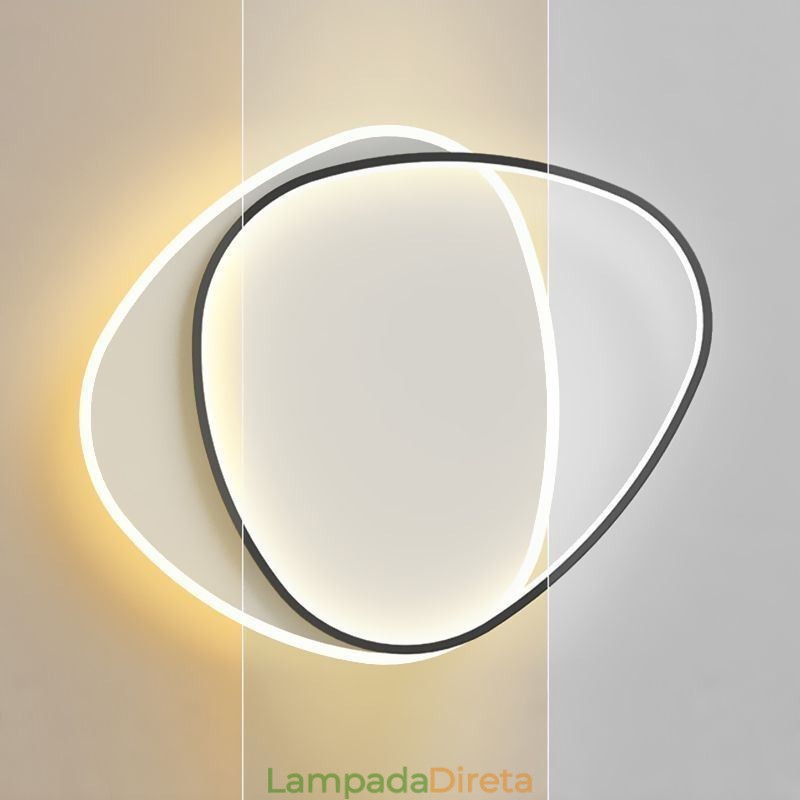 Luminária de teto triangular dupla embutida