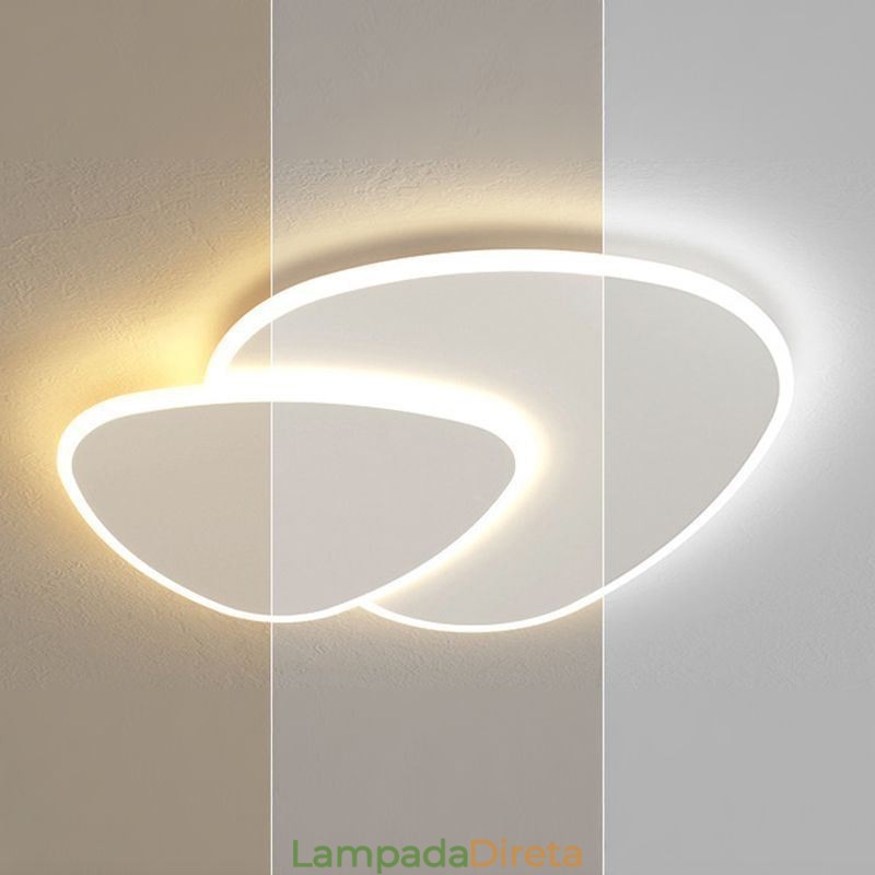 Iluminação de teto triangular duplo de montagem embutida