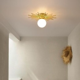 Luminária de teto moderna embutida de 1 luz, luminária de teto globo