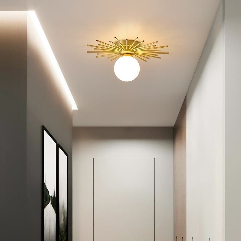 Luminária de teto moderna embutida de 1 luz, luminária de teto globo