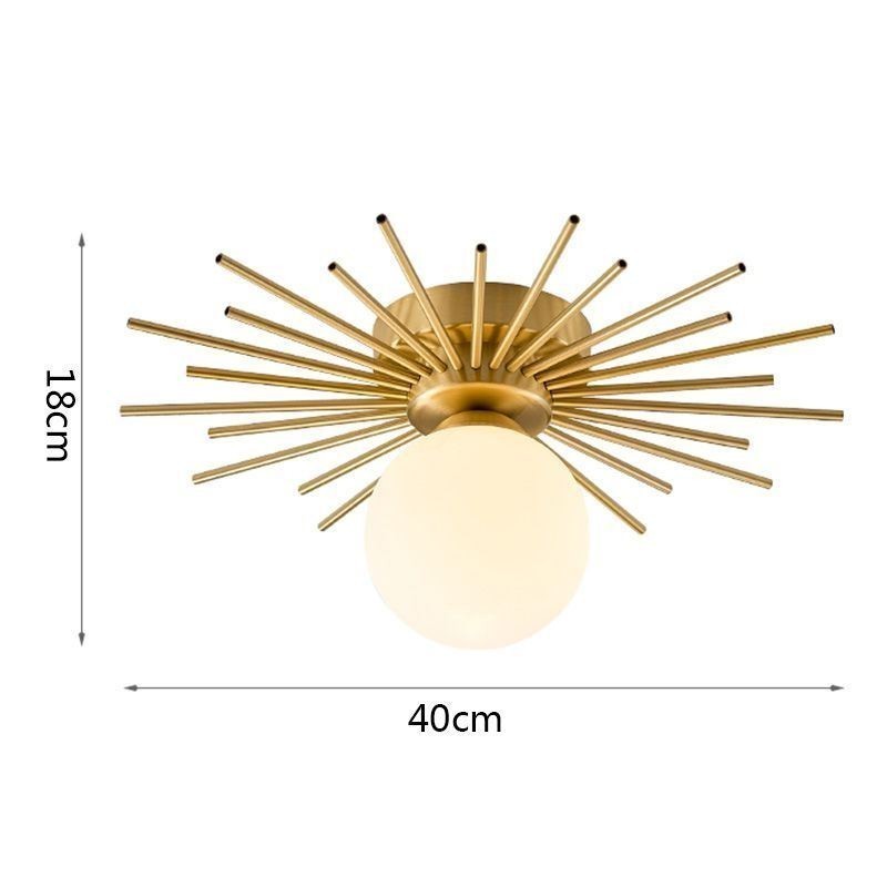 Luminária de teto moderna embutida de 1 luz, luminária de teto globo