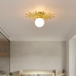 Luminária de teto moderna embutida de 1 luz, luminária de teto globo