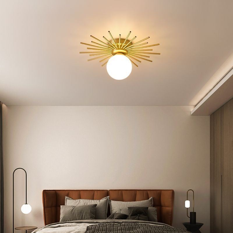 Luminária de teto moderna embutida de 1 luz, luminária de teto globo