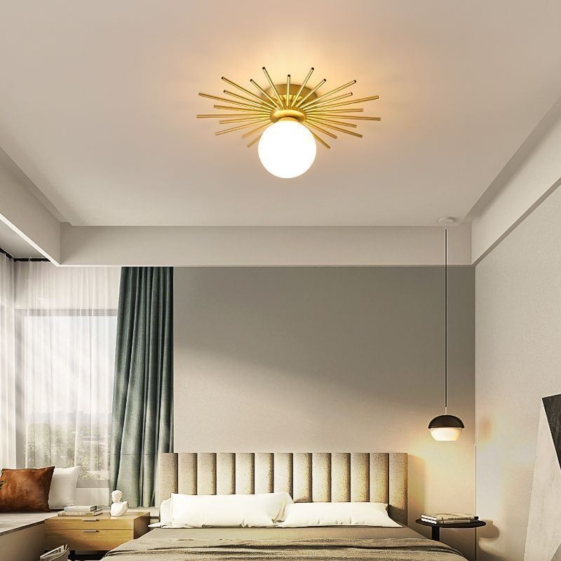 Luminária de teto moderna embutida de 1 luz, luminária de teto globo