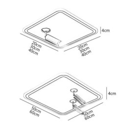 Spot de acrílico quadrado embutido para teto