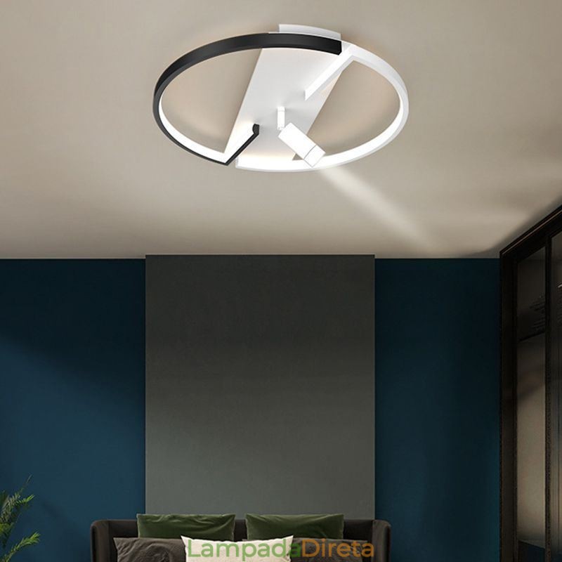 Luminária de teto em acrílico preto e branco Spotlight