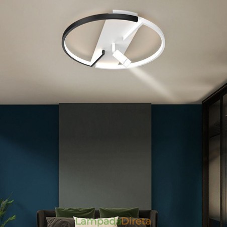 Luminária de teto em acrílico preto e branco Spotlight Luminária de teto em acrílico preto e branco Spotlight