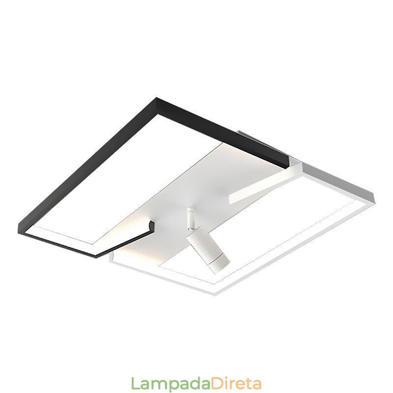 Luminária de teto em acrílico preto e branco Spotlight