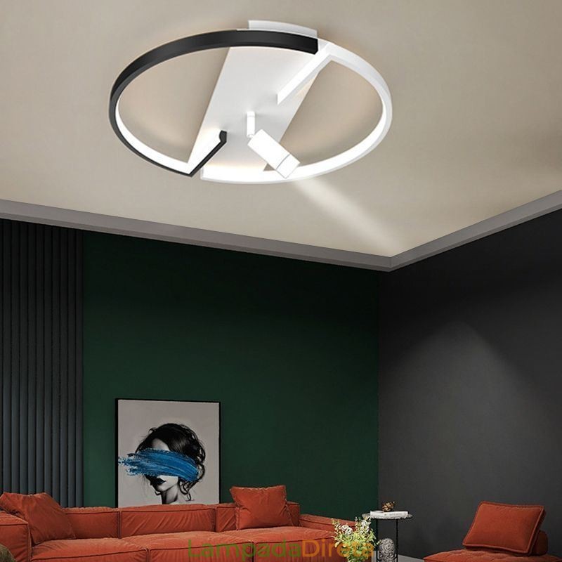 Luminária de teto em acrílico preto e branco Spotlight