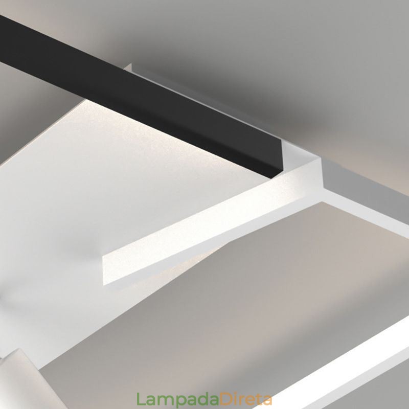 Luminária de teto em acrílico preto e branco Spotlight