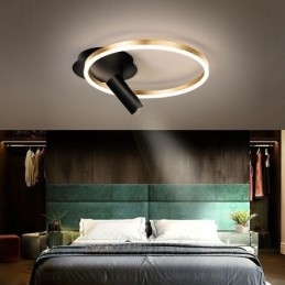 Luminária de teto Halo Ring de ouro escovado Spotlight de iluminação