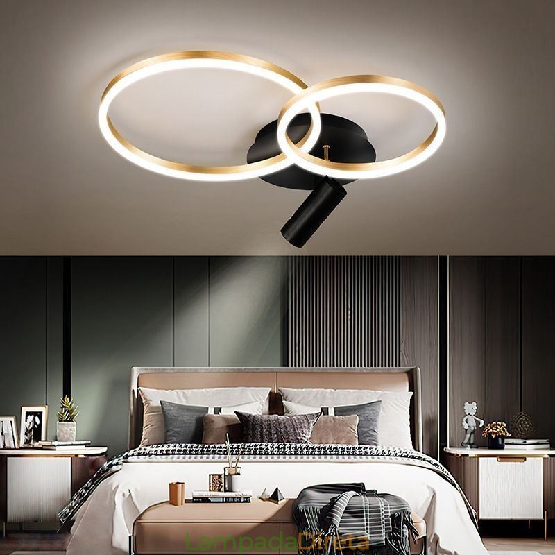 Luminária de teto Halo Ring de ouro escovado Spotlight de iluminação
