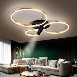 Luminária de teto Halo Ring de ouro escovado Spotlight de iluminação