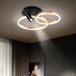 Luminária de teto Halo Ring de ouro escovado Spotlight de iluminação