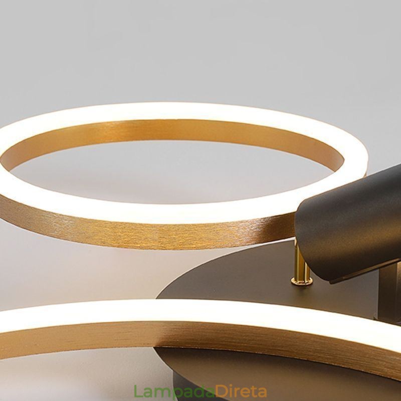 Luminária de teto Halo Ring de ouro escovado Spotlight de iluminação