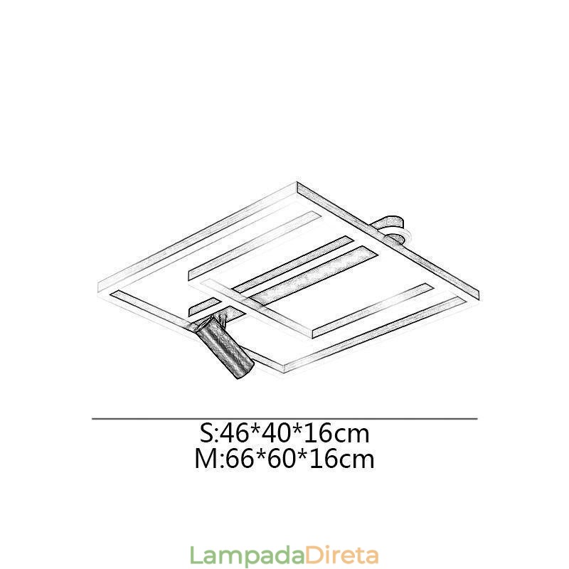Luminária de teto acrílica minimalista embutida Spotlight