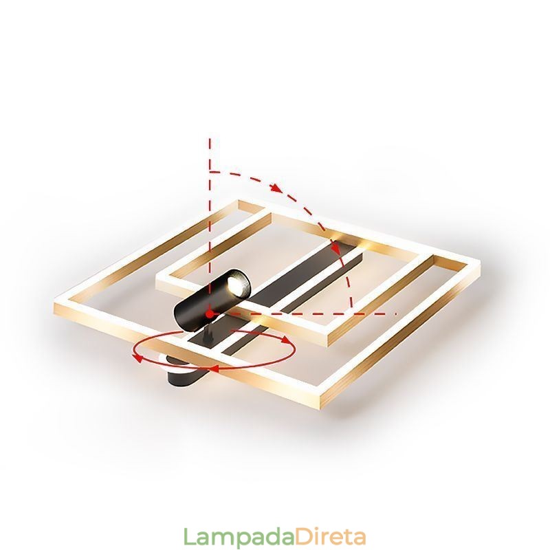 Luminária de teto acrílica minimalista embutida Spotlight