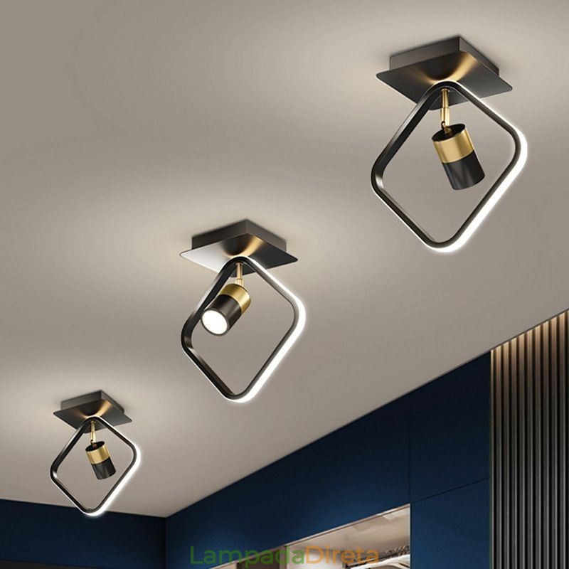 Luminária de teto acrílica minimalista para decoração, holofote