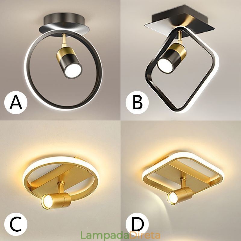 Luminária de teto acrílica minimalista para decoração, holofote