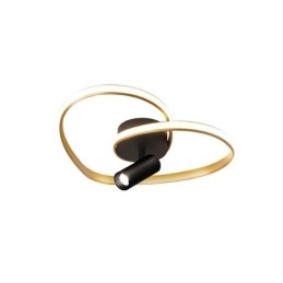 Holofote de iluminação em formato de coração dourado escovado de montagem embutida