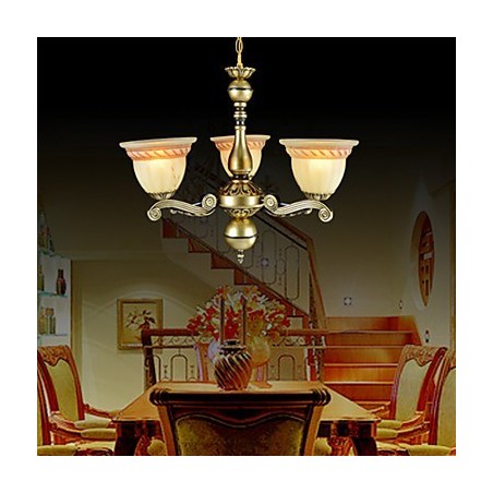 Lustre Três Luzes Bronze Europeu Retro Clássico Lustre Três Luzes Bronze Europeu Retro Clássico