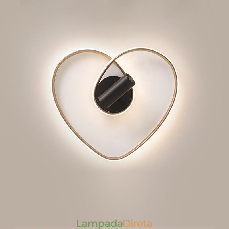 Holofote de iluminação em formato de coração dourado escovado de montagem embutida